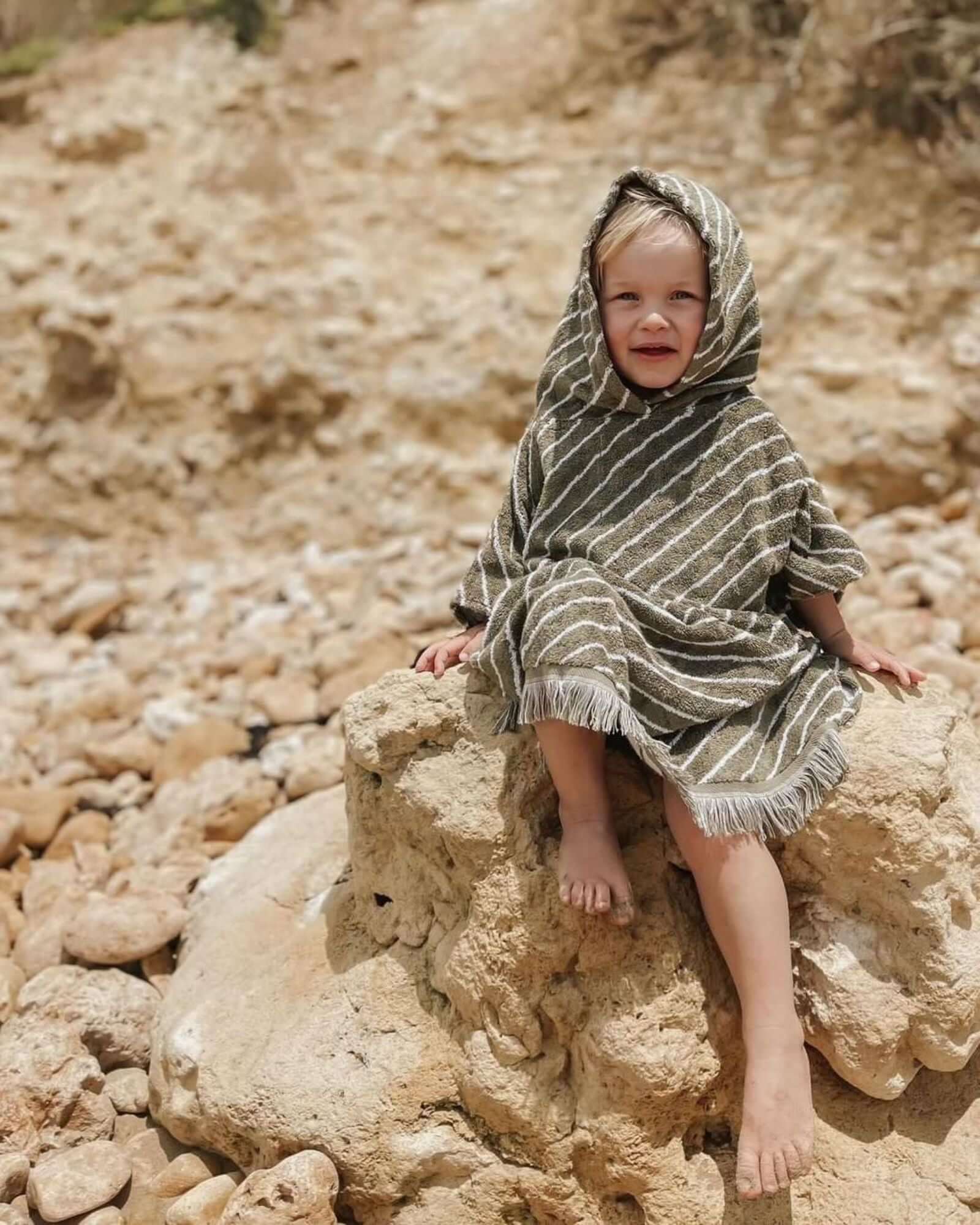 Sage Bamboo Beach Poncho - Child