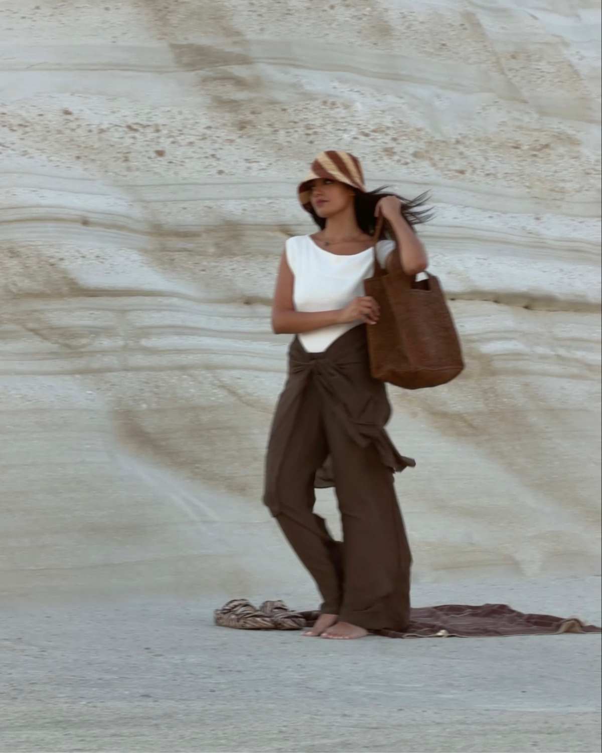 Coco raffia beach bag, Sand Society