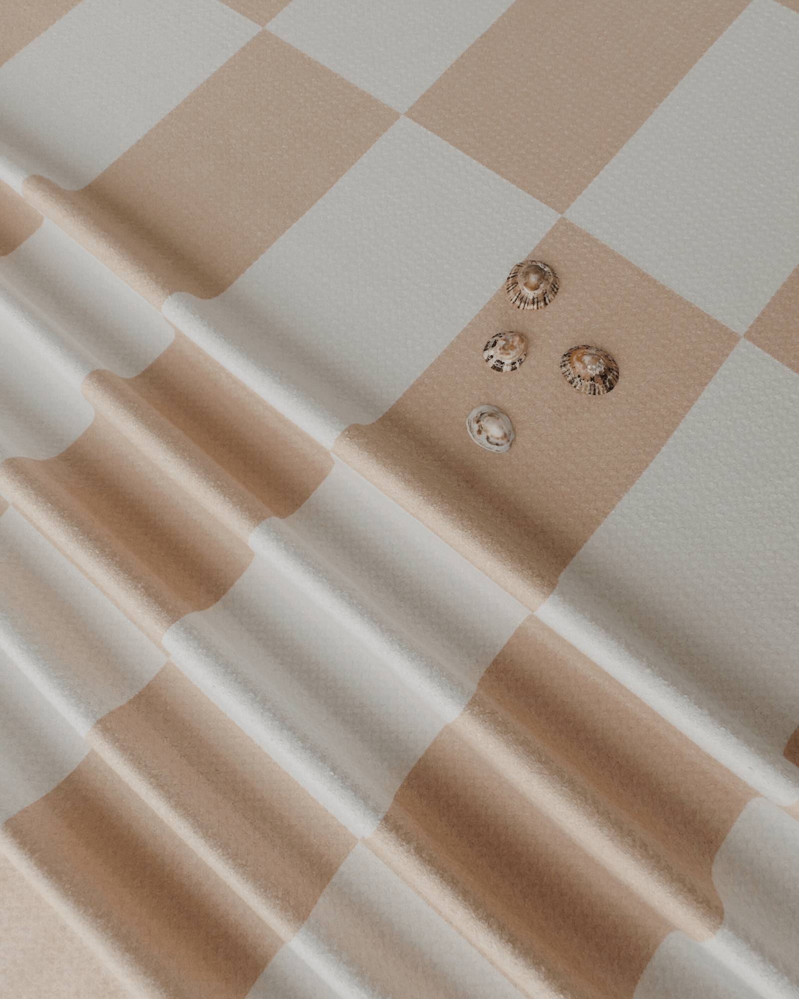 Sustainably Made Beige Checked Towel