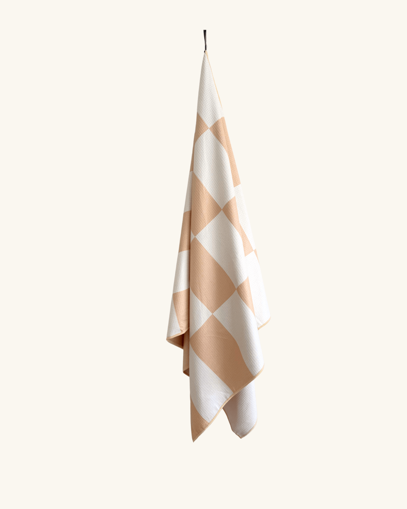 Sustainably Made Beige Checked Towel