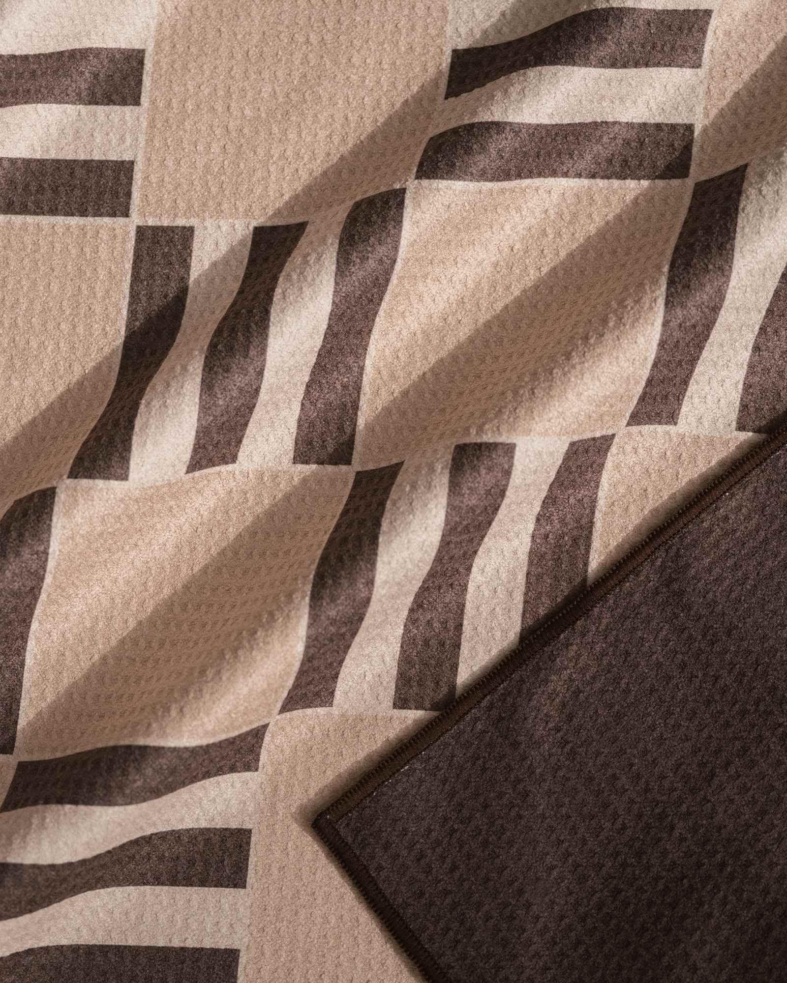 Dark Chocolate and Beige Sand Free Beach Towel