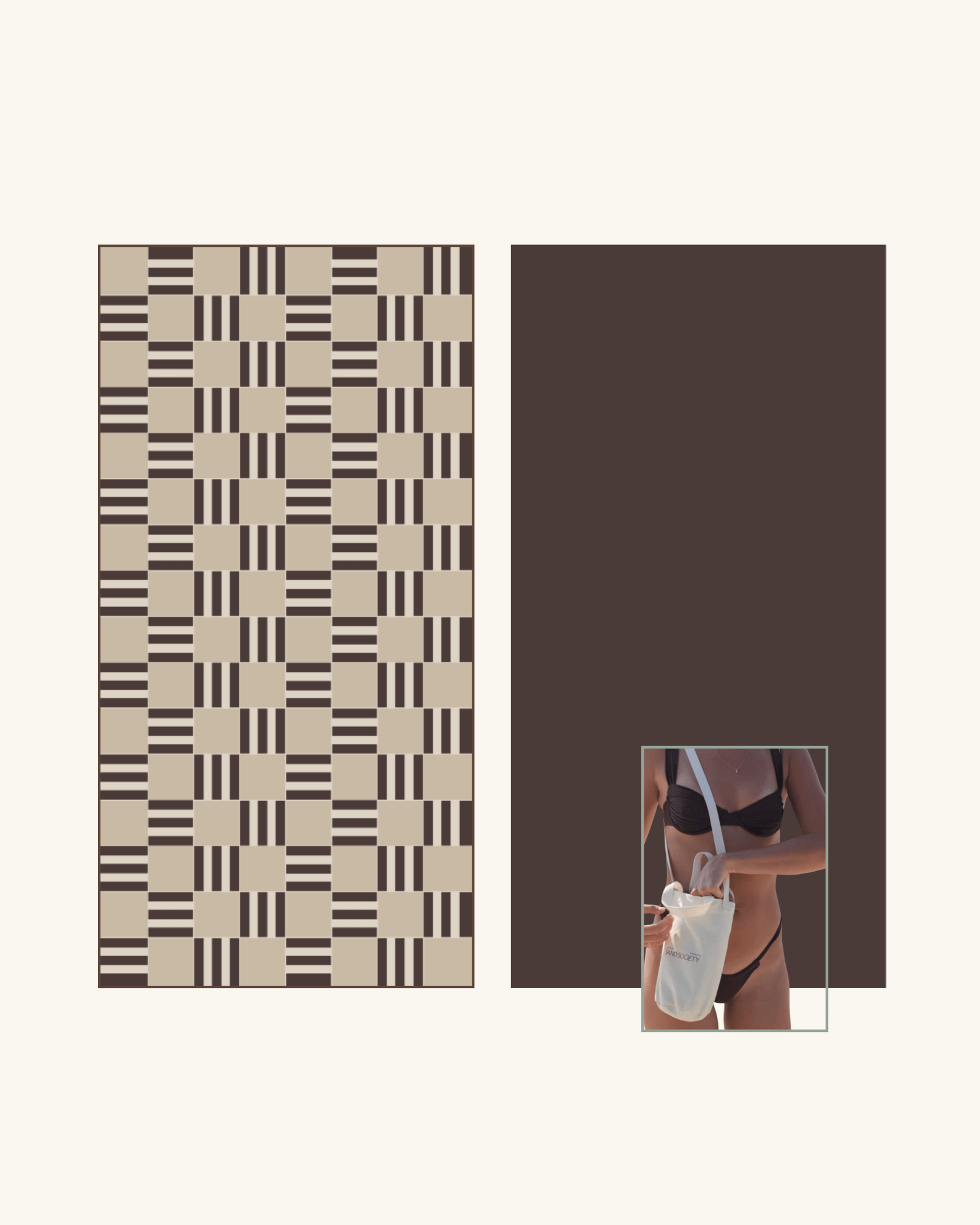 Kyoto sand-free beach towel front and back, Sand Society