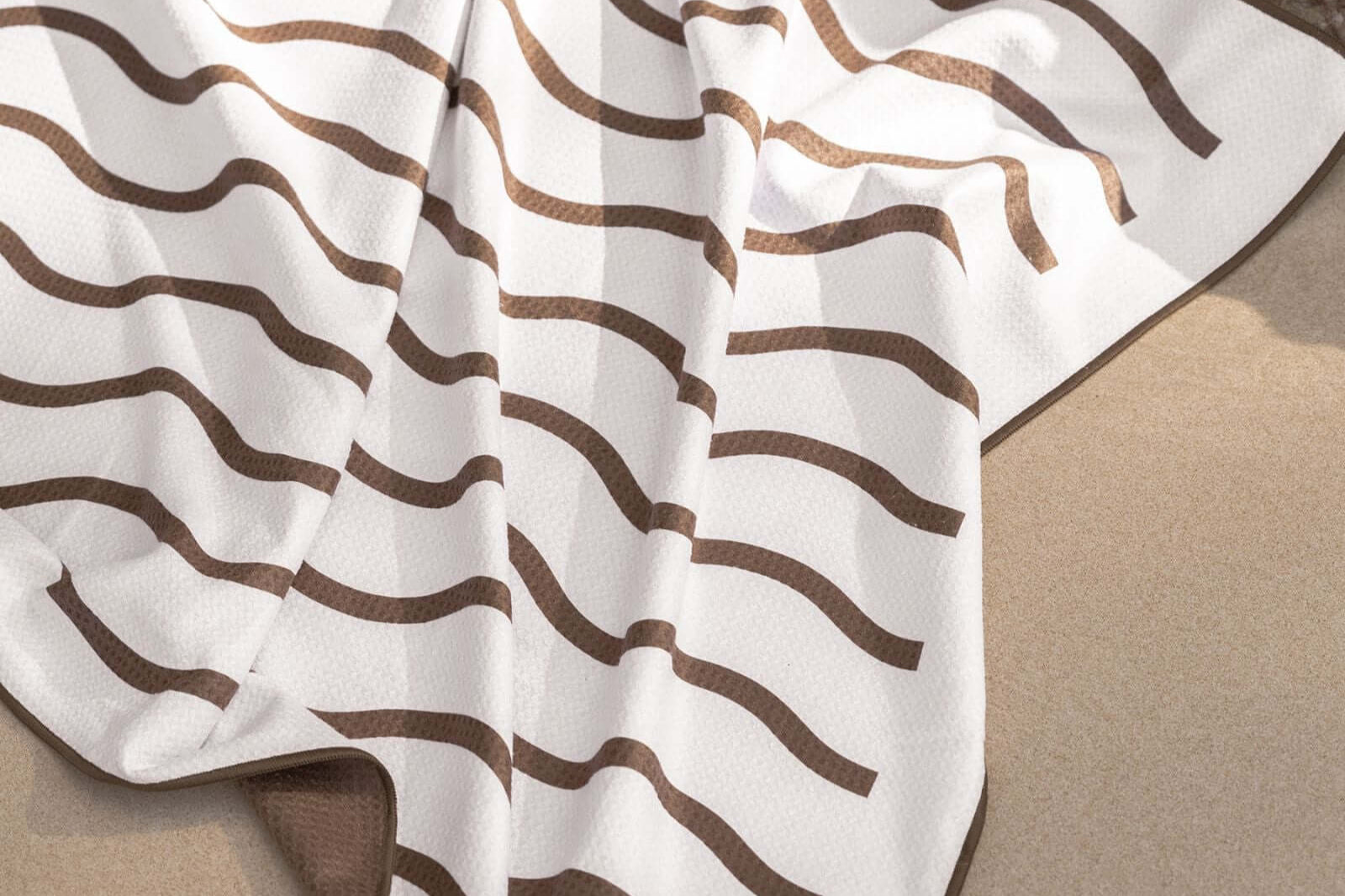 Beige and Chocolate Sand Free Towel