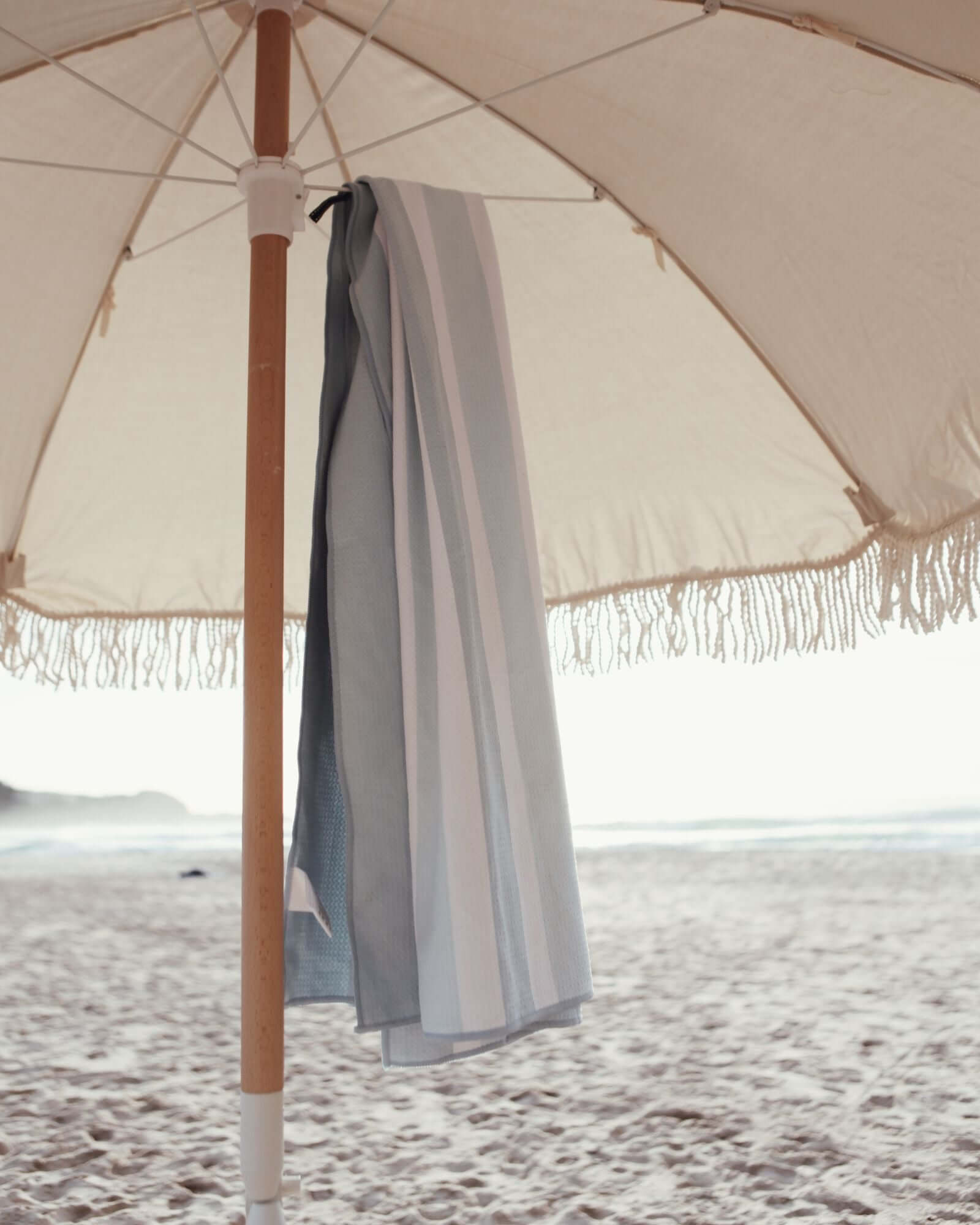 Light Blue Striped Beach Towel, Sand Free