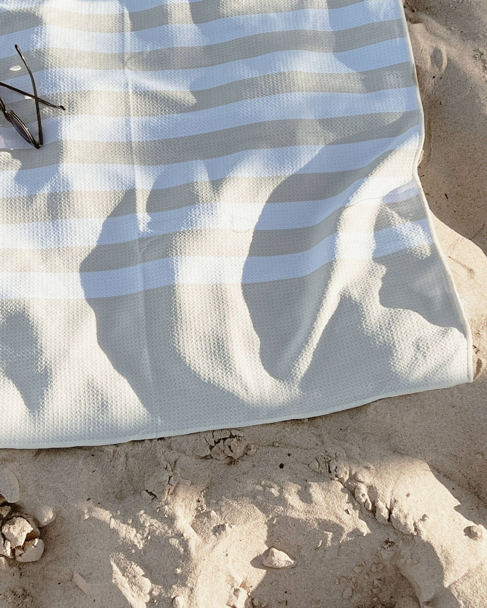 Beige Stripe Sandless Beach Towel Australia