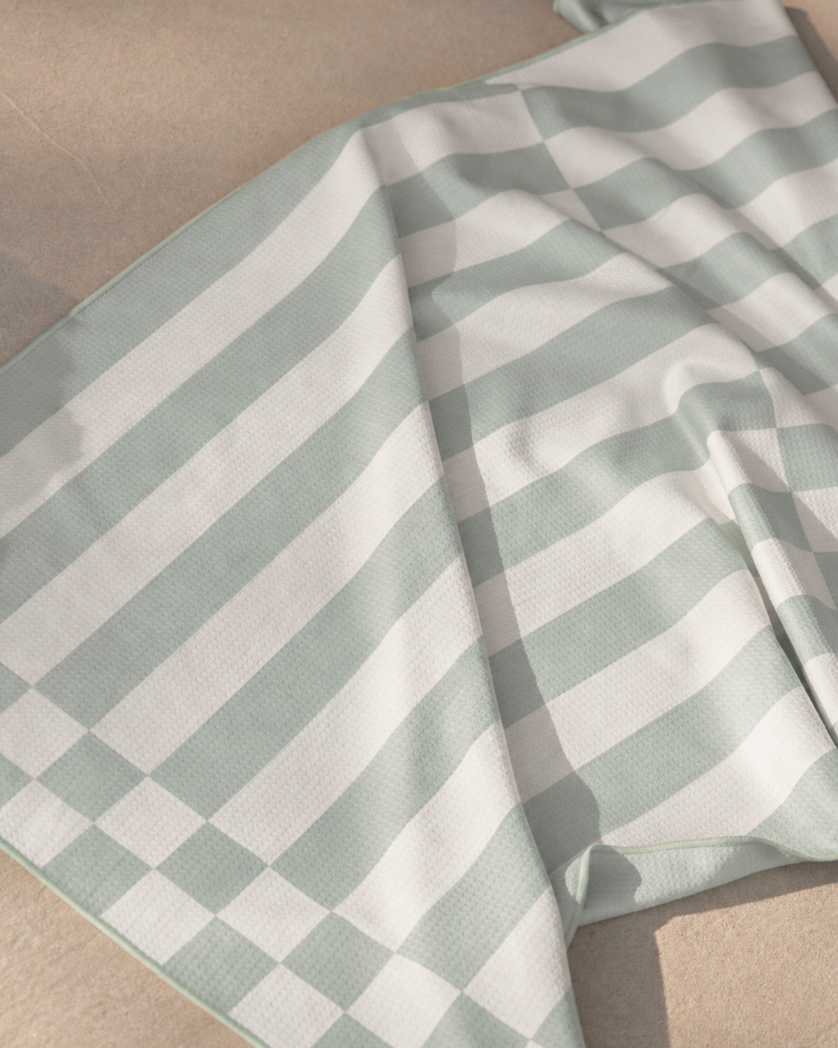 Bowie pale blue and off-white check sand-free beach towel, Sand Society