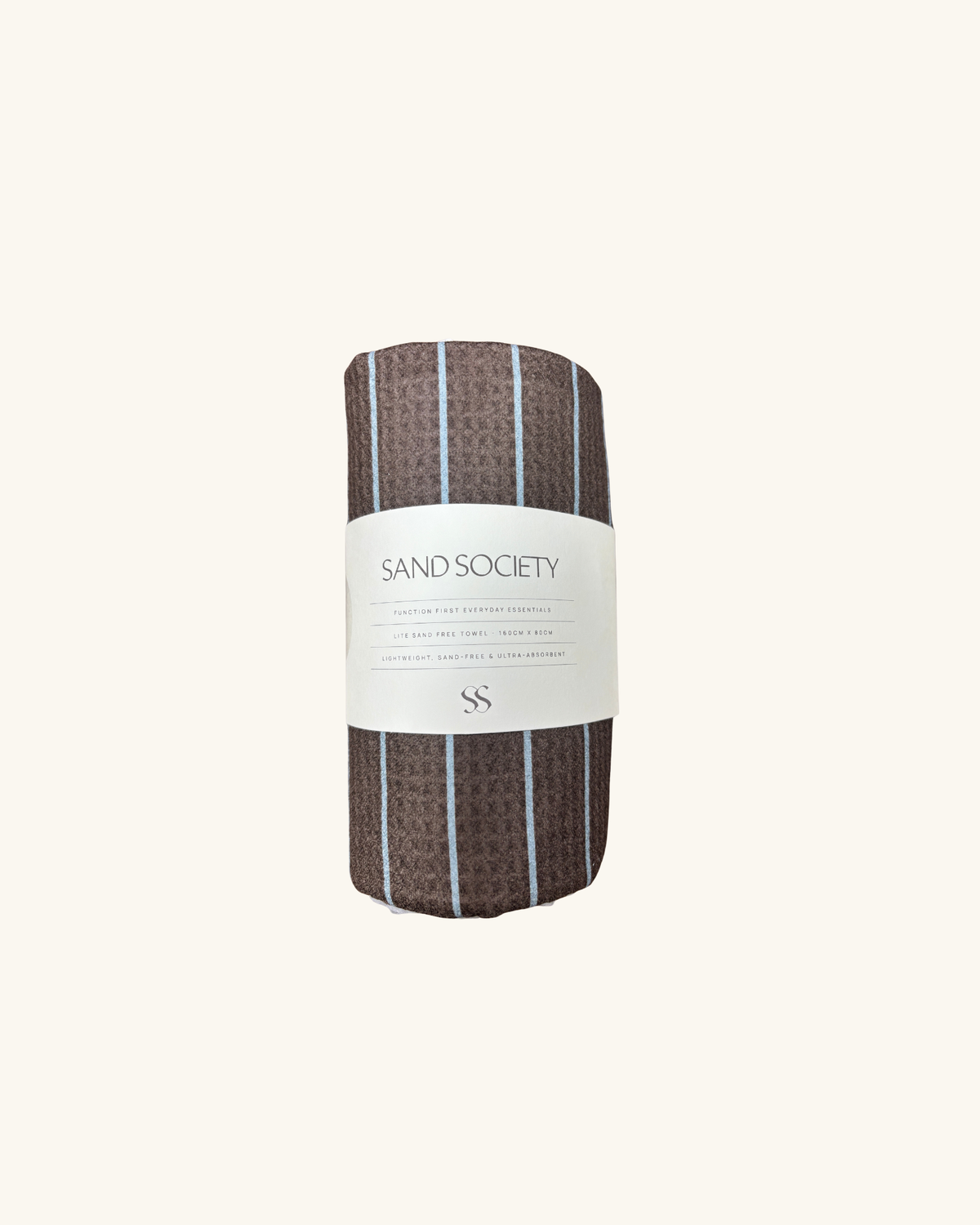 Lite Sand Free Beach Towel - Choc Stripe