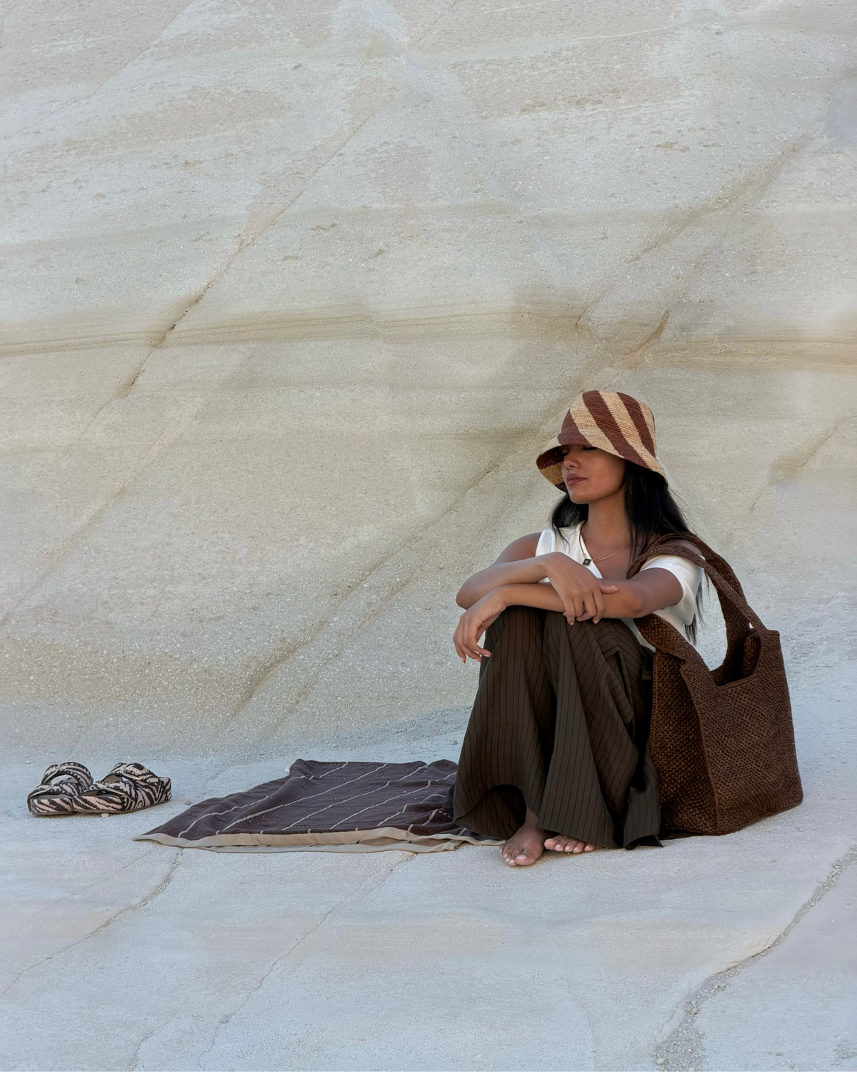 Coco raffia beach bag, Sand Society