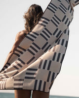 Dark Chocolate and Beige Sand Free Beach Towel