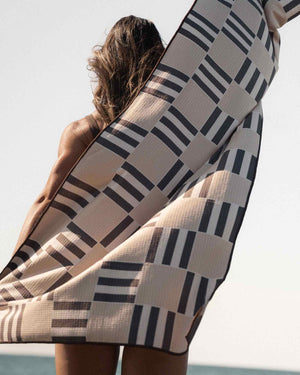 Dark Chocolate and Beige Sand Free Beach Towel