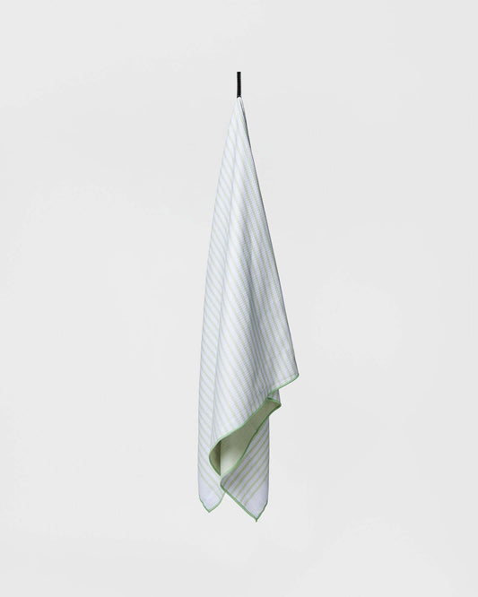 Mint Green Stripe Sustainably Made Sand Free Beach Towel 